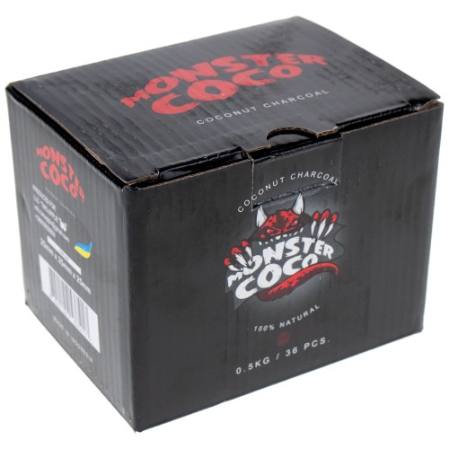 Вугілля кокосове для кальяну Monster Сoco 0.5 25mm | куби 25×25 мм