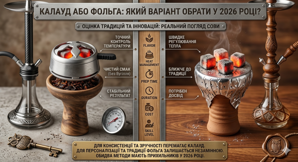 Калауд чи фольга для кальяну: що краще у 2026 році